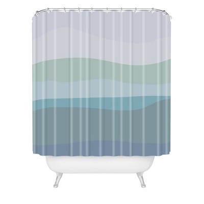 June Journal Calming Ocean Waves Shower Curtain Blue - Deny Designs