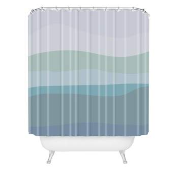 June Journal Calming Ocean Waves Shower Curtain Blue - Deny Designs