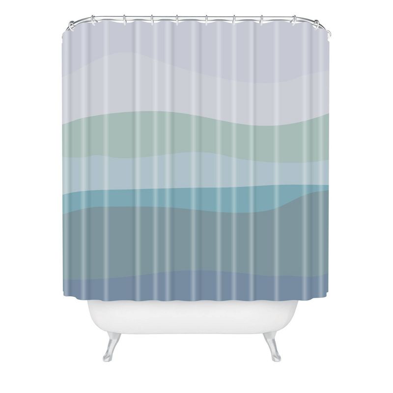 June Journal Calming Ocean Waves Shower Curtain Blue - Deny Designs, 1 of 8