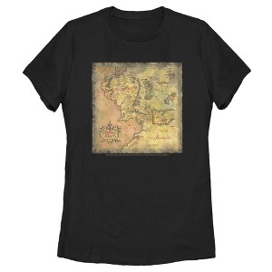 Women's The Lord of the Rings Fellowship of the Ring Map of Middle Earth T-Shirt - 1 of 4