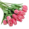Unique Bargains Christmas 20 Pcs Artificial Flowers Fake Tulips for Wedding Rooms Home Hotel Party Decoration Rose Red - 3 of 4