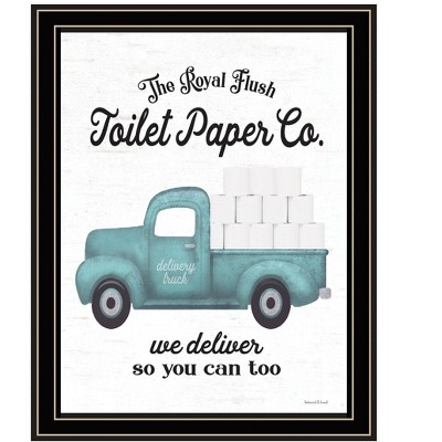 HomeRoots Toilet Paper Co Black Framed Print Bathroom Wall Art