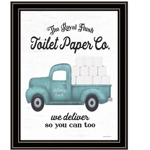 HomeRoots Toilet Paper Co Black Framed Print Bathroom Wall Art - 1 of 4