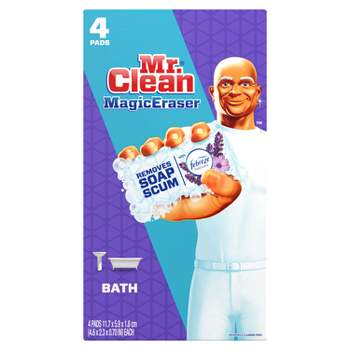 Mr. Clean Lavender Scent Magic Eraser Bath Cleaning Pads with Durafoam with Febreze - 4ct