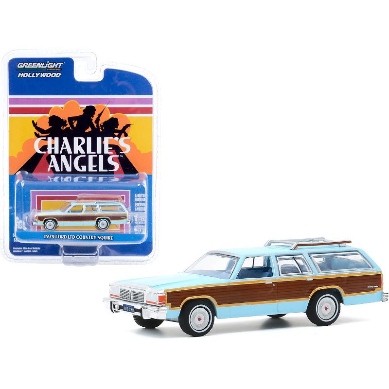 1979 Ford LTD Country Squire Light Blue "Charlie's Angels" (1976-1981) TV Series "Hollywood Series" Release 29 1/64 Diecast Model Car by Greenlight, 1 of 4