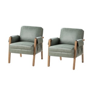 Kelly Mid-century Armchair with Distressed Finish Set of 2  | HULALA HOME - 1 of 4