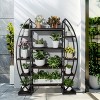Artloge XXL 5 Tiers Half-Moon Plant Stand Industrial Style Metal Flower Rack for Indoor Outdoor Use, Heavy Duty & Space-Saving Design - 3 of 4