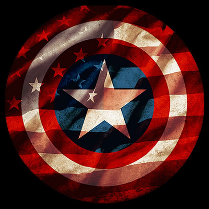Men's Marvel Captain America Shield Flag T-Shirt, 2 of 6
