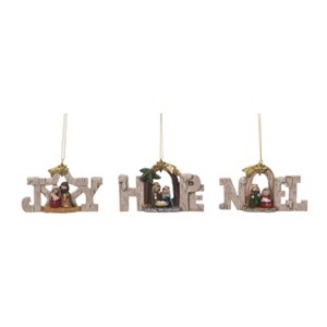 Transpac Resin 4.75 in. Multicolor Christmas Youthful Nativity In Text Ornament Set of 3 - 1 of 2