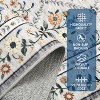 Acekool Grey Floral Washable Area Rug, Non-Slip Low Pile Carpet for Living Room, Bedroom, Dining Room, Indoor Foldable Soft Mat - 3 of 4