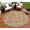 Orange Beige And Copper Striped Washable Indoor Outdoor Area Rug - 2 of 4