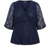 CITY CHIC | Women's Plus Size  Lace Christa Top - navy - 18W - 4 of 4