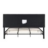 King Upholstered Platform Bed with Linen Headboard, Sturdy Support, No Box Spring Needed - 3 of 4