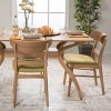 GDFStudio Isador Mid Century Modern Fabric Upholstered Wood Dining Chairs (Set of 2) - 2 of 4