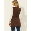 Allegra K Women's Faux Sueded Belted Long Sleeveless Blazer Vest - 4 of 4