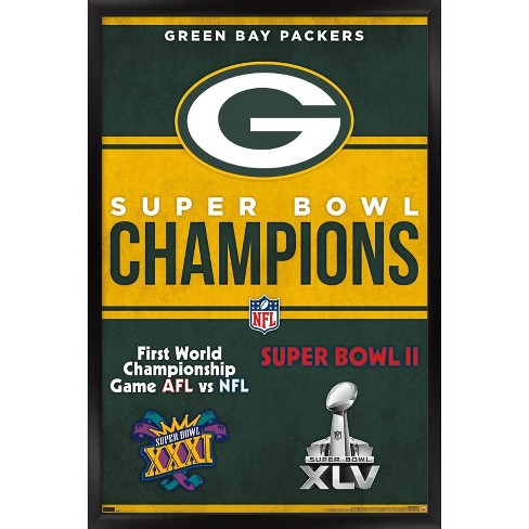 Trends International Nfl Green Bay Packers - Champions 23 Framed Wall ...