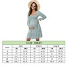 BLUEMING Womens Maternity Dress Lantern Sleeve Babydoll Dress High Rise Smocked Wasit Flounce Hem Midi Dress - 2 of 2