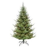 Puleo 7.5' Pre-Lit Full Hillside Spruce Artificial Christmas Tree Warm White Lights
