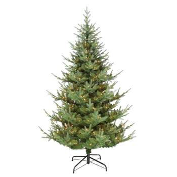 Puleo 7.5' Pre-Lit Full Hillside Spruce Artificial Christmas Tree Warm White Lights
