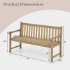 Costway 62" Outdoor Teak Wood Bench 3-Person Garden Patio Bench with Backrest - 3 of 4