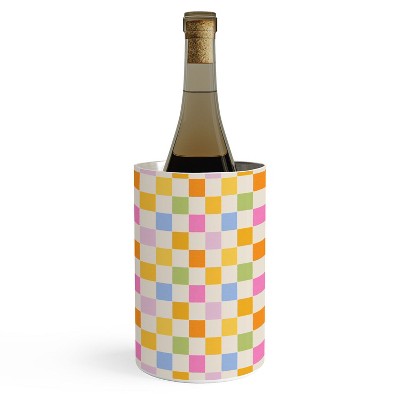 Iveta Abolina Eclectic Checker Check Cream Wine Chiller - Deny Designs