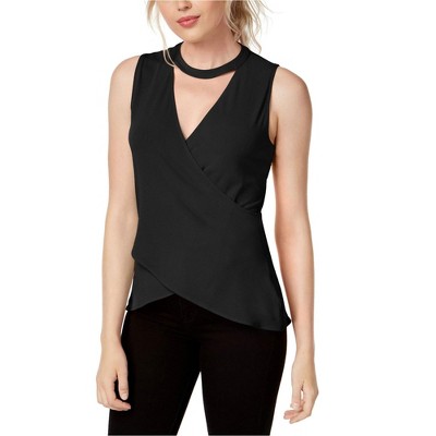 Rachel Roy Womens Cross-Front Wrap Blouse