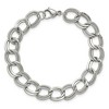 Black Bow Jewelry 11mm Stainless Steel Fancy Double Curb Chain Bracelet, 8 Inch - 3 of 4