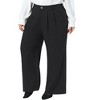 Women's Plus Size Button High Elastic Waisted Long Straight Business Casual Suit Pants with Pockets - Agnes Orinda - 2 of 4