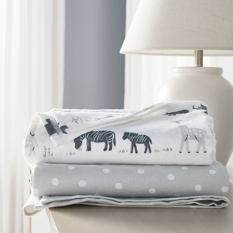 Flannel Blanket Larger Size 2pk - Cloud Island&#8482; Two by Two Animals, 3 of 6