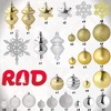 R N' Ds Christmas Snowflake Ball Ornaments - Gold and Silver - 76 Pack - 3 of 3