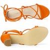 Allegra K Women's Back to College Strappy Straps Lace Up Chunky Heel Sandals - 4 of 4