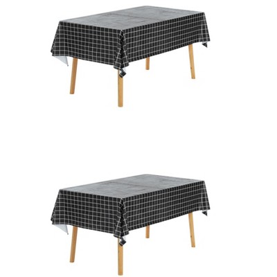Unique Bargains Wrinkle-Resistant Waterproof PVC Table Cover 2 Packs