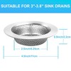 LotFancy Kitchen Sink Strainer, 4 Pack Stainless Steel Drain Strainers, 4.5" Diameter Large Wide Rim - 2 of 4