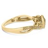 14K Yellow Gold Plated Silver 1/10 Cttw Diamond Composite Halo Engagement Ring - 2 of 4