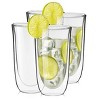 JoyJolt Spike Double Wall Glass - Set of 4 Cocktail Beer Highball Drinkware Glass -13.5-Ounces - 3 of 4