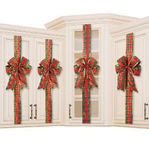 Collections Etc Holiday Tartan Plaid Kitchen Cabinet Ribbons - Set of 4 9 X 2.5 X 81 - 1 of 2