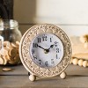 VIP Wood 6.5 in. White Petals Detail Design Table Clock - 2 of 4