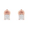 10KT Rose Gold Princess Diamond Stud Earring - 4 of 4