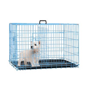 FDW 18-48in Dog Crates for Dogs Folding Mental Wire Crates Dog Kennels Pet Crate with Removable Tray and Handle - 1 of 4