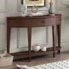 Modern Curved Console Table Sofa Table with 3 drawers and 1 Shelf for Hallway, Entryway, Living Room - 2 of 4