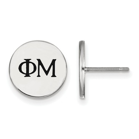 Black Bow Jewelry Sterling Silver Phi Mu Greek Life Stud Earring - image 1 of 3