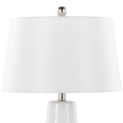Penelope 22" White Ceramic Table Lamp with Metal Accent