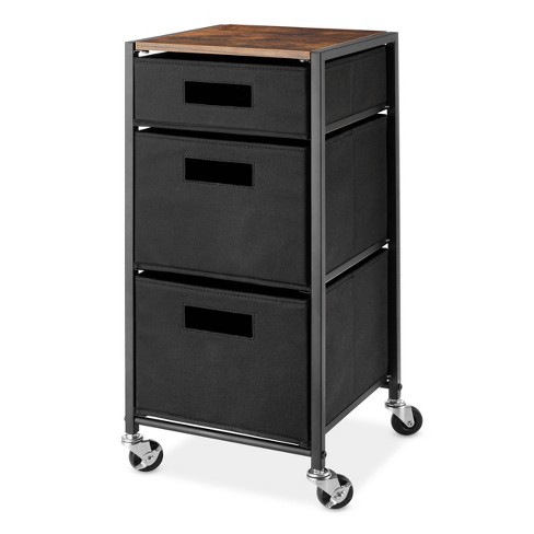 Just Home Gray 7-Drawer Bin Rolling Storage Cart