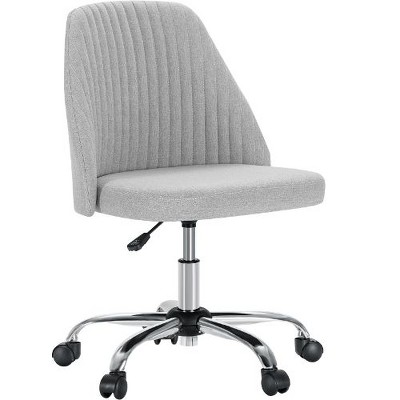 CAVINAS Armless Home Office Desk Chair with Wheels, Adjustable Swivel Task Chair, Ergonomic Office Chair, Computer Chair Vanity Chair