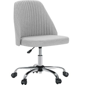 CAVINAS Armless Home Office Desk Chair with Wheels, Adjustable Swivel Task Chair, Ergonomic Office Chair, Computer Chair Vanity Chair - 1 of 4