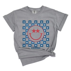 Simply Sage Market S.W.Smiley Patriotic Smiley Stars Garment Dyed Tee - 1 of 4