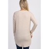 PinkBlush Beige Long Sleeve Ribbed Maternity Top - 4 of 4