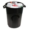 Paaaawaters 32 Gallon Heavy Duty Plastic Garbage Can, Included Lid, Indoor/Outdoor, Black - 3 of 4