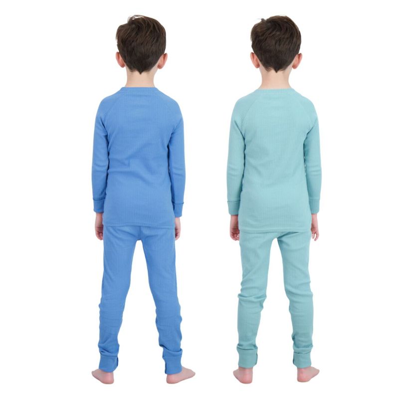 Sleep On It 100% Organic Cotton Rib Knit Snug-Fit 4-Piece and 6-Piece Pajama Sets for Boys & Girls, 6 of 8
