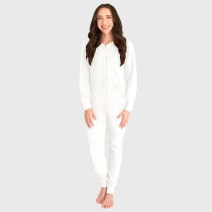 City Threads Women's Thermal Union Suite USA-Made Soft & Cozy Adult One-Piece Bodysuit - 1 of 4